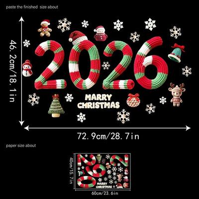 PVC-Weihnachtsfensteraufkleber Schneemotive Nikolausmotive Weihnachtsfensterdekorationen Botanische Designs Elektrostatische Aufkleber