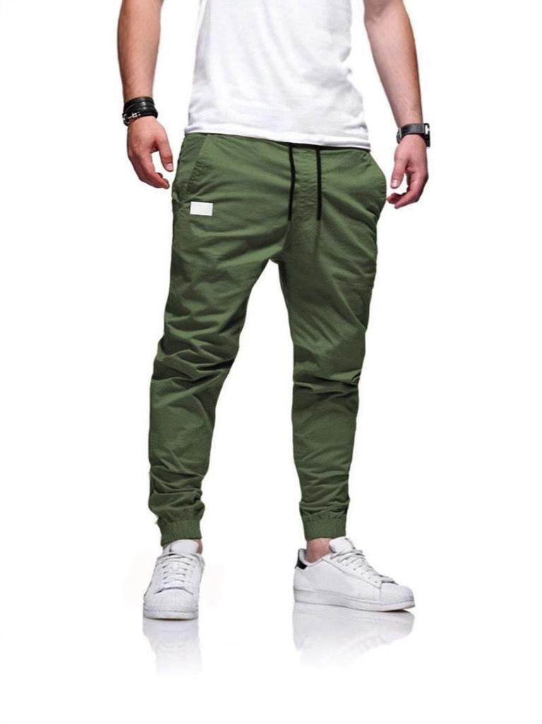 Men Cargo Pants With Drawstring For Casual Wear In Cotton Blend Fabric For Youth