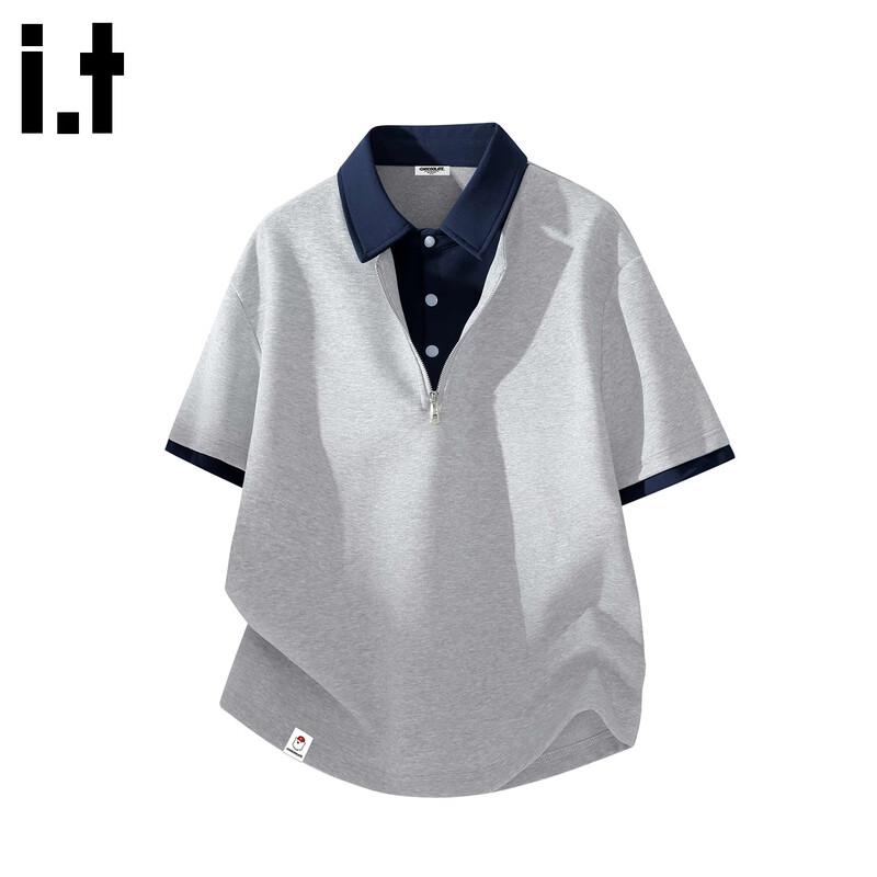 :CHOCOOLATEit Men s Faux Two-Piece Half-Zip Polo Shirt XL