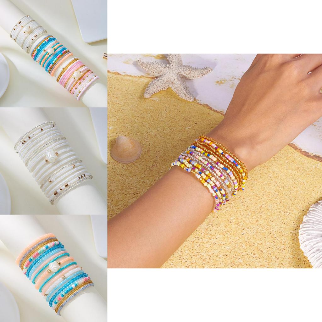 Minimalistische Perlenarmbänder im Westernstil mit geometrischem Design für Frauen Geschenk