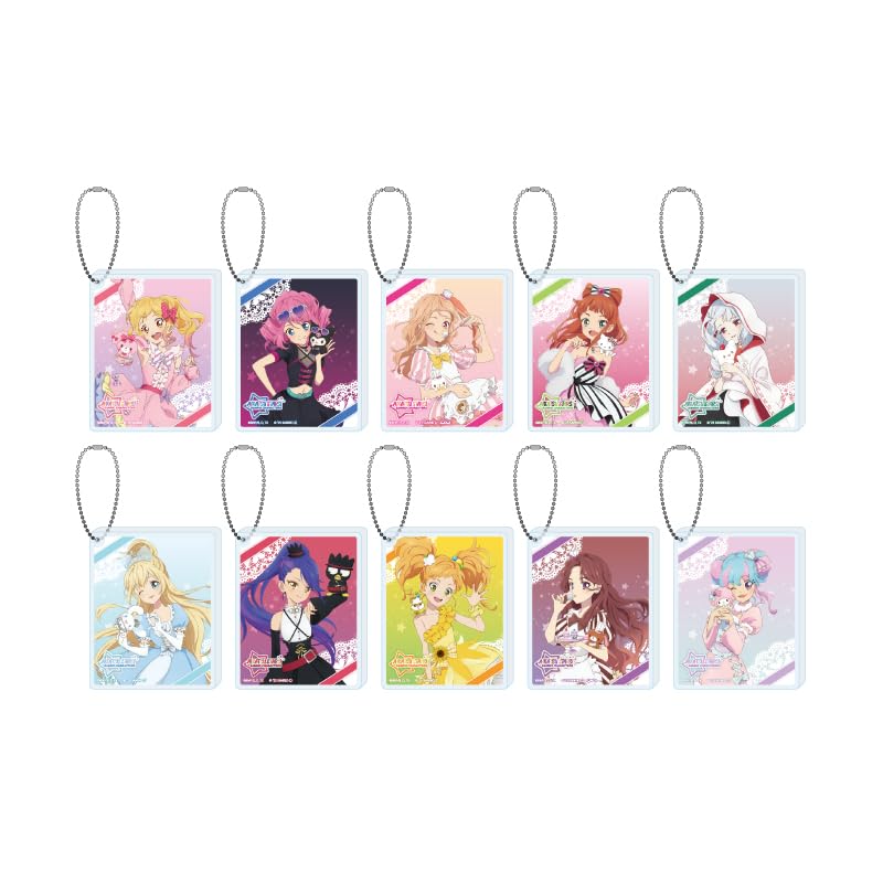 

Aikatsu Stars x Sanrio Characters 01 [Collaboration Illustration [Life-Size]] Acrylic Block Keychains, Box of 10