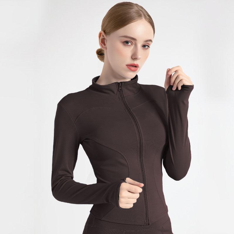Women‘s Tights Sports Clothes Tracksuits Work Out Fitness Jacket Zipper Long Sleeve Coat Running GYM Yoga Tops