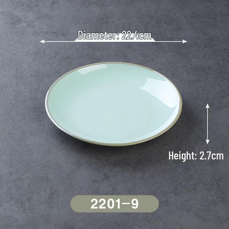 Commercial Melamine Round Dinner Plates - Tea Green (10-Pack)