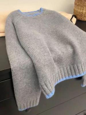Dameswollen vest in Europese stijl – Zwaargewicht, Zacht, Kleurblok, Ronde hals, Herfst/Winter