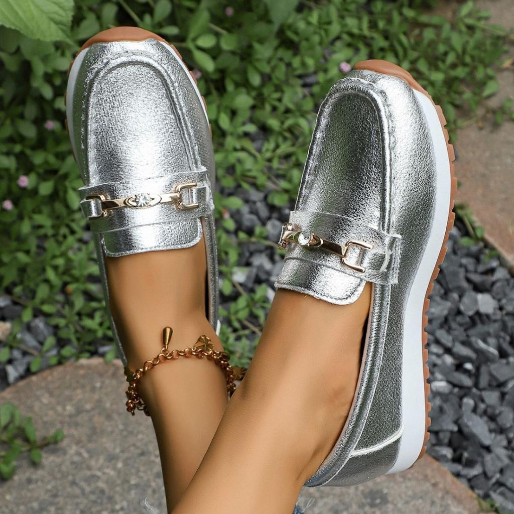 2025 jaro a podzim nové boty Doudou s měkkou podrážkou dámské boty velkých velikostí jednopárové mokasíny s tlustou podrážkou a mělkým svrškem