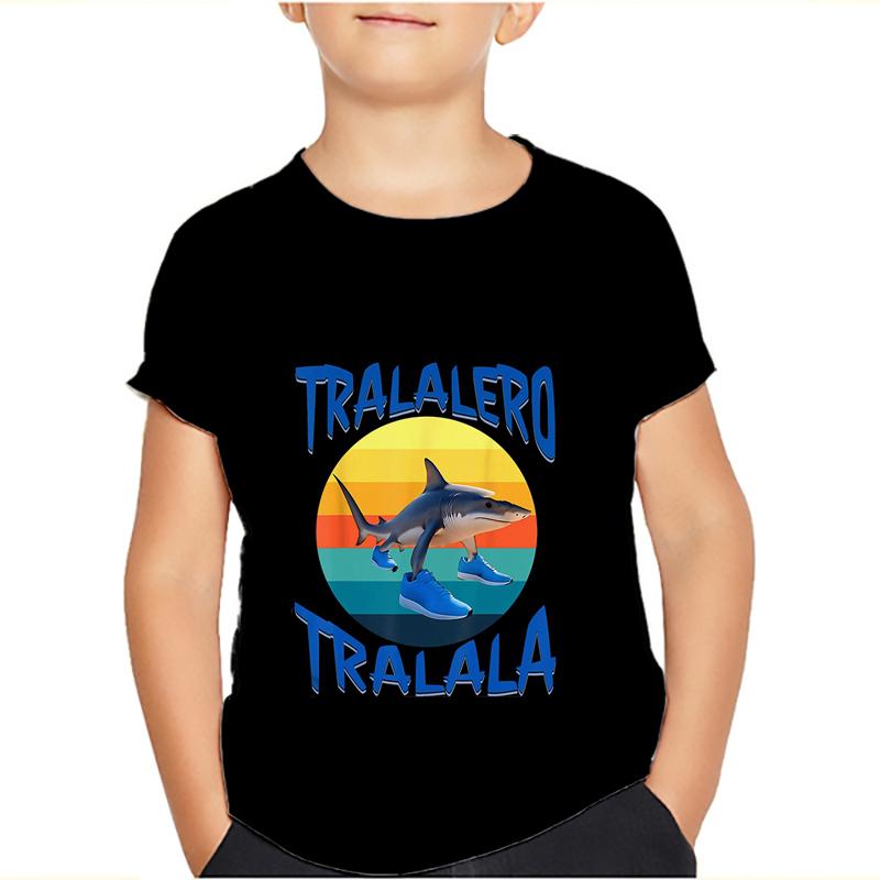 Tung Tung Tung Sahur Meme T-Shirts Bombardiro Crocodilo Kids Boys Girls Tee Tralalero Tralala Short Sleeve T Shirts Tops
