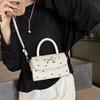 Bow printed bag women's new summer shoulder messenger bag high-end portable small square bag
