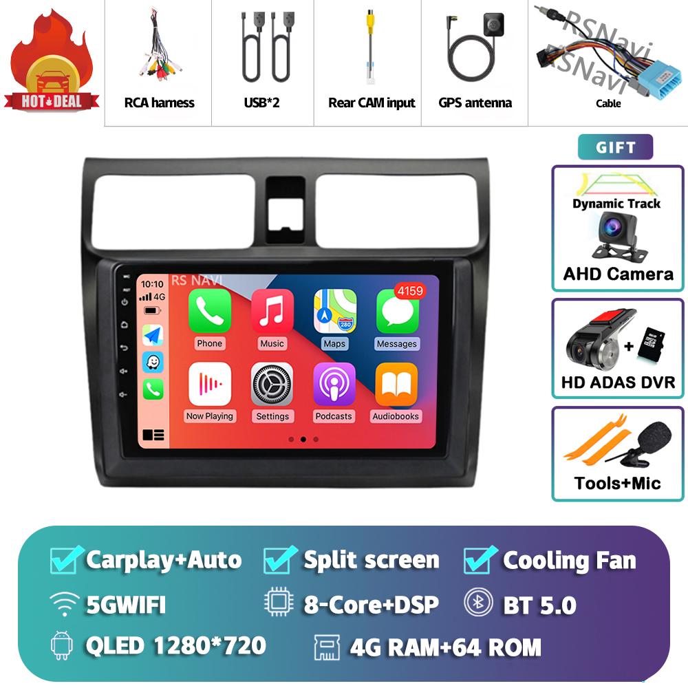Android 15 Carplay Auto 2K Screen Car Radio Multimedia Player For Suzuki Swift 2003 - 2010 Autoradio GPS Stereo 2din Head Unit