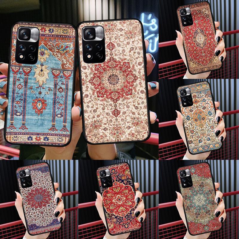 Persian Carpet Floral Pattern Case For Xiaomi Redmi 13C 10C 12C 14C Redmi Note 14 13 Pro 12 11 9 10 9S 10S 11S 12S Cover