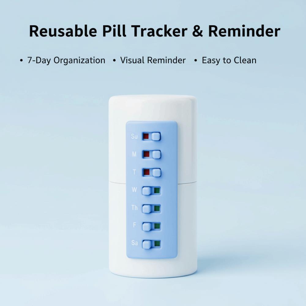 Anti-Slide Design Reusable Pill Tracker Medicine Tracker Pill//Vitamin/Pet Med