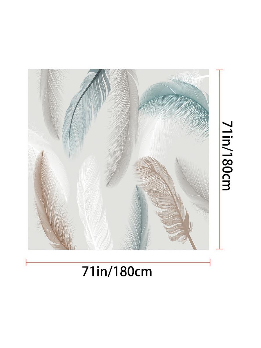 

1Pc Feather Printed Waterproof Shower Curtain Bathe Bathroom Partition Curtain Protect Privacy Multiple Sizes Machine Washable 90x180cm