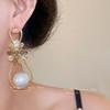 Silver Needle Zircon Flower Pearl Water Drop Pendant Earrings Light Luxury Fashion Earrings Women's Personality Earrings Design Sense Niche