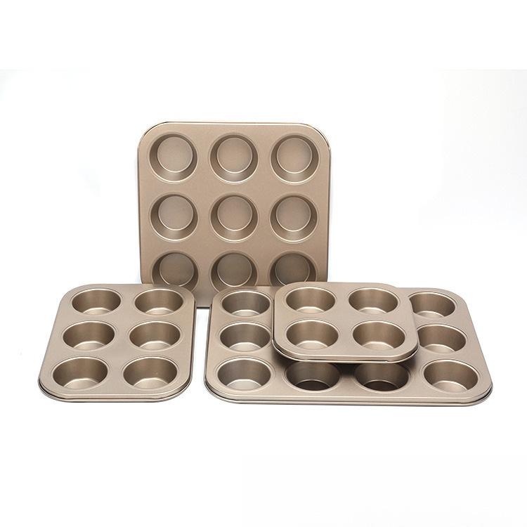 Non-stick Carbon Steel Muffin & Cake Mold (4/6/9/12 Cups)