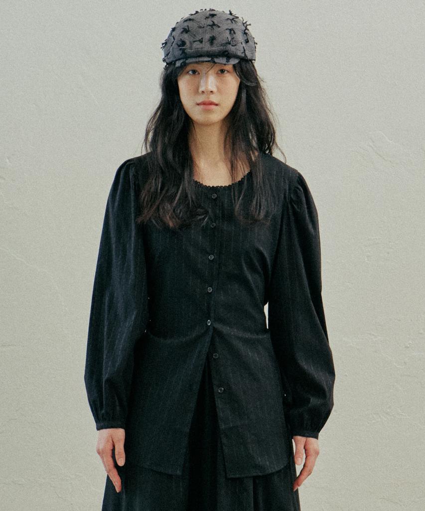 HOKUSPOKUS Antique Long Blouse_Black