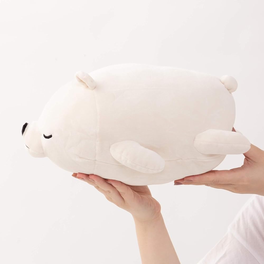 Ribuhato Marshmallow Animal Bolster Cushion Polyester White Bear Lucky 27cm