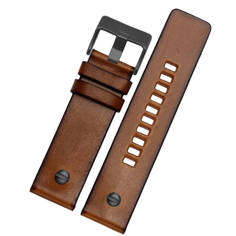 Pro Diesel DZ7257 DZ4323 DZ7348 DZ7313 DZ7312 DZ4318 originální kožený řemínek na hodinky pánský velký ciferník Retro nýtovaný hovězí řemínek na hodinky