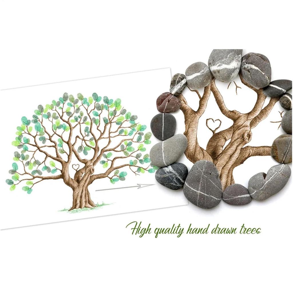 Fingerprint Tree Guestbook Decorative Guest Book Creative Household Decorations Fingerprint Tree Gathering Wedding Canvas Signs