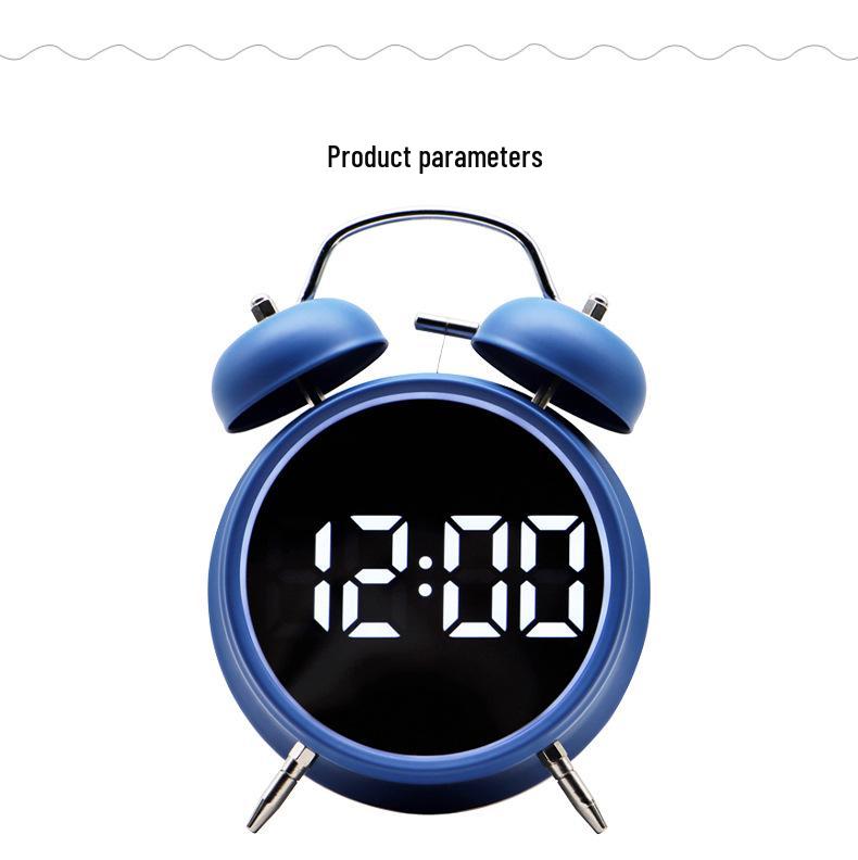 Super Loud Metal Bell Alarm Clock with Temperature & Date Display for Students Struggling To Wake Up, Silent Nighttime Watch.