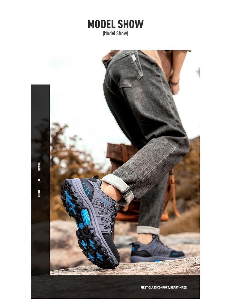 Men's Non-Slip Hiking Shoes: Wear-Resistant, Travel-Ready, Autumn/Winter, Height-Boosting, Ideal for Middle-Aged Travelers.