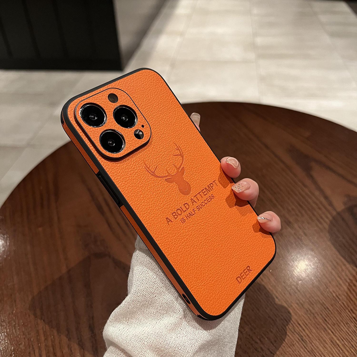 

Luxury Leather Phone Case For iPhone 14 Pro 13 12 11 Pro Max X Xs Max Xr Fashion Deer Litchi Pattern Cover For iPhone 13 Pro Max For iPhone 12 Pro