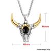 Herren Punk Retro Stierkopf Anhänger Halskette - Titanstahl