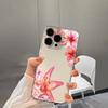 Pink flowers Pattern Clear Phone Case for iPhone 17 Pro Max 16 15 Pro 14 13 12 11 XR 17Air 16 Plus Silicone Cover