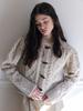 Fabricseoul Fisher Wool Cable Collar Puff Cardigan_Beige