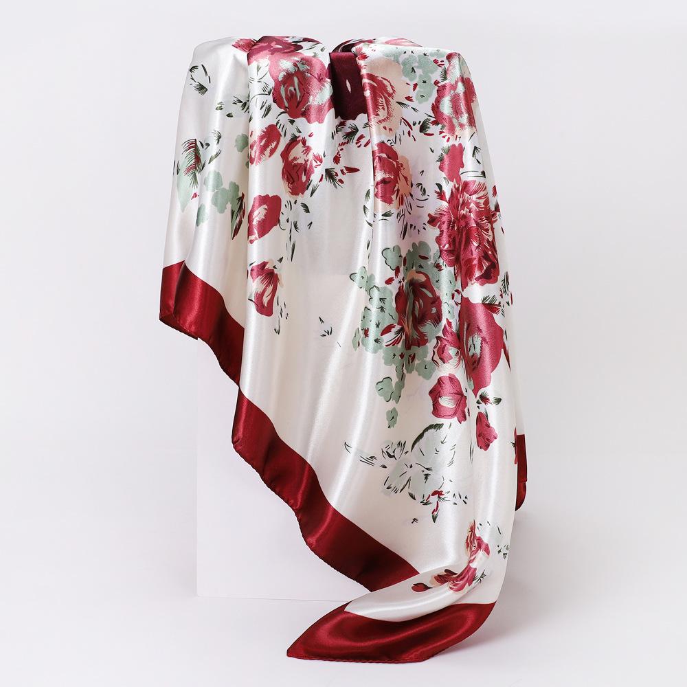 Cashew Printed Silk Scarf for Women European and American Trendy Versatile Shawl Sedon Headscarf Square Scarf