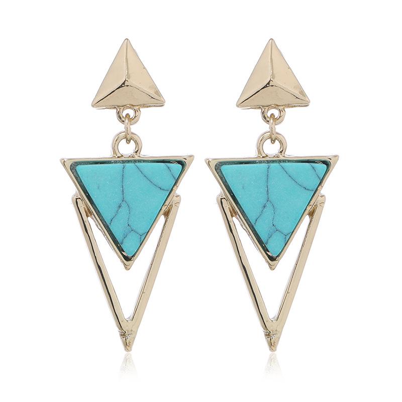 Geometric Crystal Triangle Earrings: Sparkling Korean Silver for a Slimming Autumn/Winter Style
