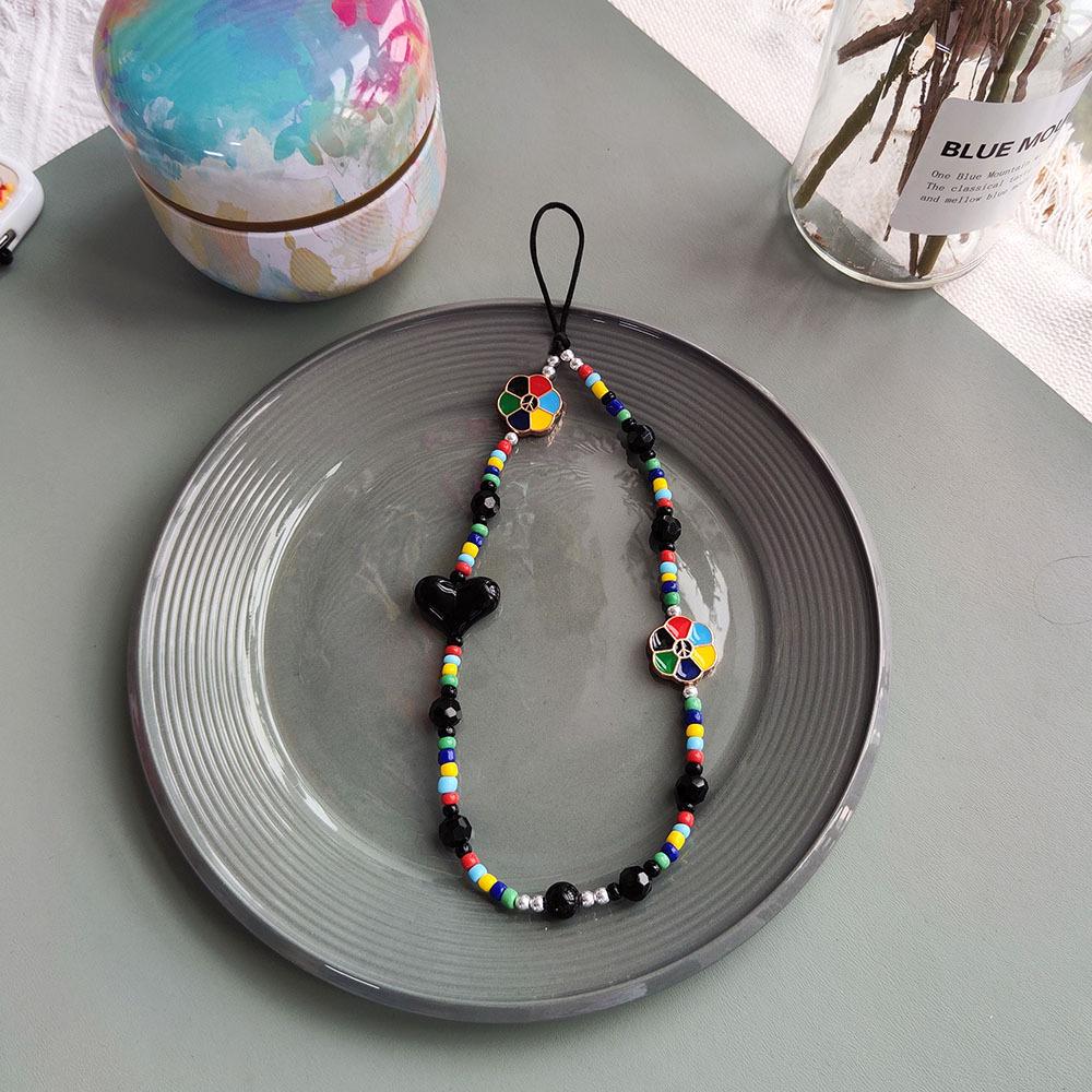 

Подвеска-шарм в виде сердца из бисера ручной работы, цепочка для телефона в европейском и американском стиле