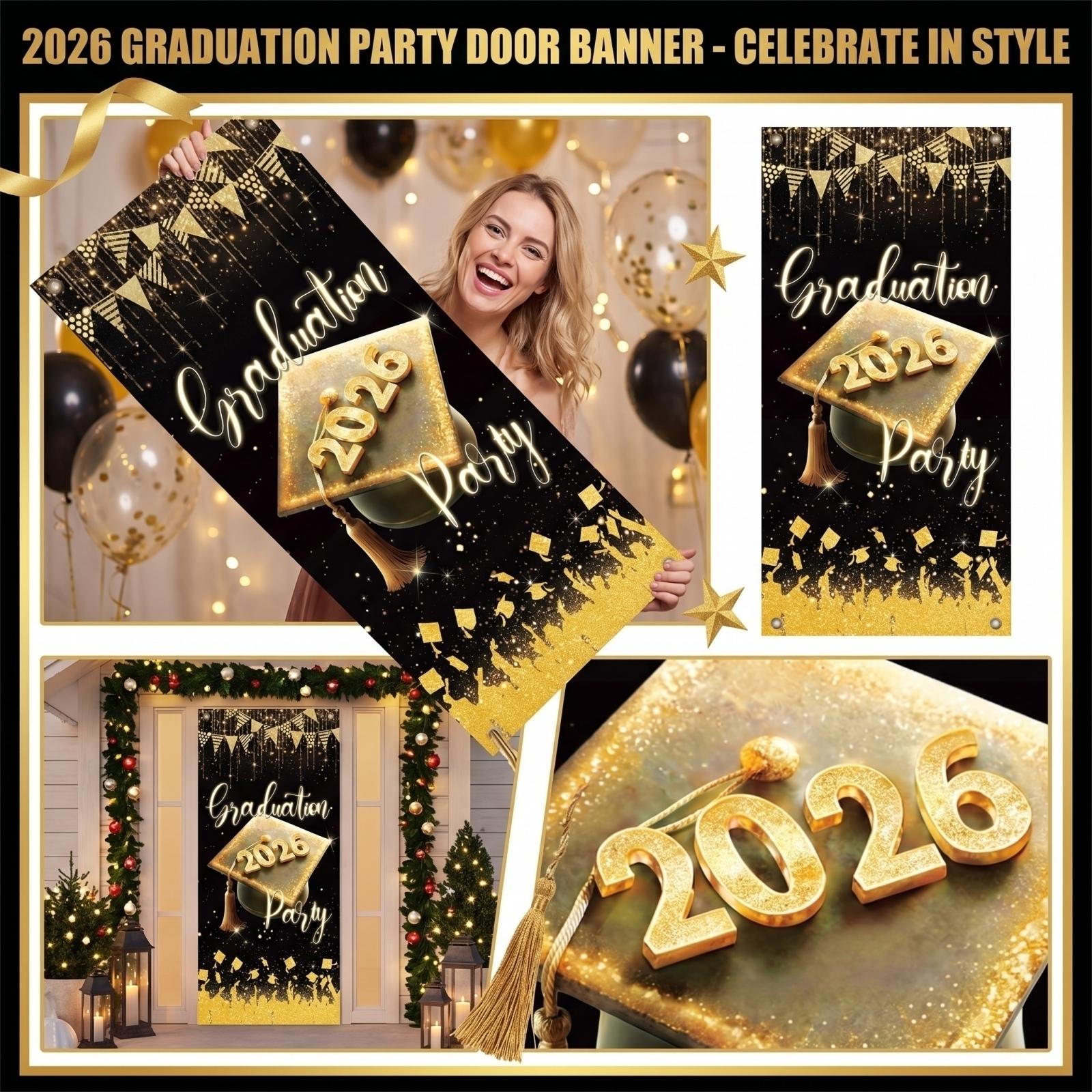 

Graduation Class Decoration Door Flag Hanging Flag Graduation Party Decoration Supplies one size