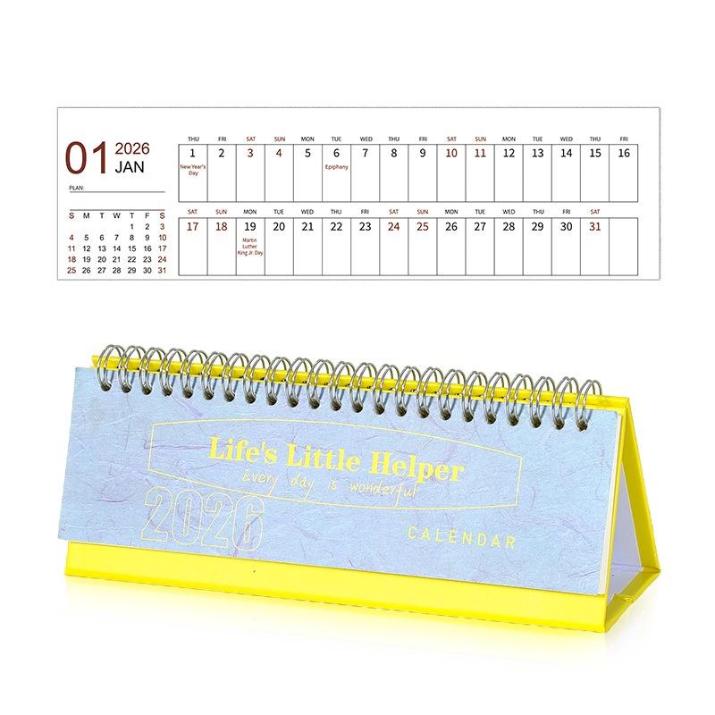 2026 Minimalist Mini English Desk Calendar Planner Office Desktop Ornament