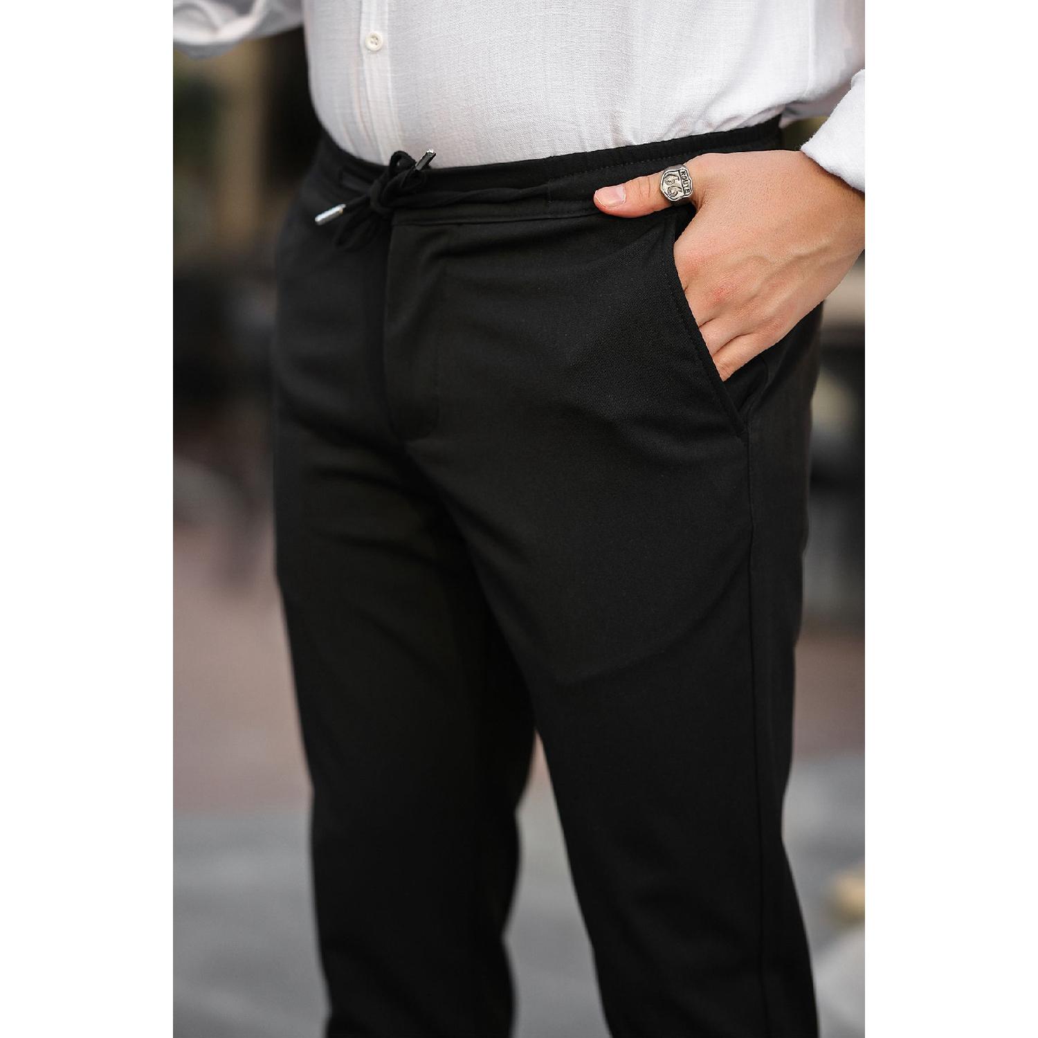 

Slimfit Jogger Winter Black Lycra Comfortable Trousers 30 чорний