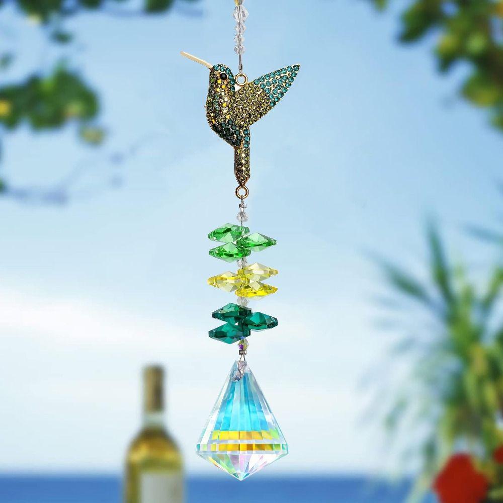 Crystal Sun Catcher Rotating Wind Spinner Home Decor Light Collection Pendant  Landscape