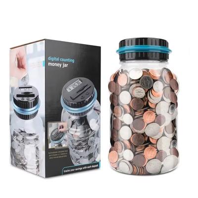 1,8L Euro Skarbonka Licznik Monet Elektroniczny Cyfrowy LCD Liczenie Monet Pudełko Do Oszczędzania Pieniędzy Słoik Monety Pudełko Do Przechowywania Depozytu Pieniędzy EURO