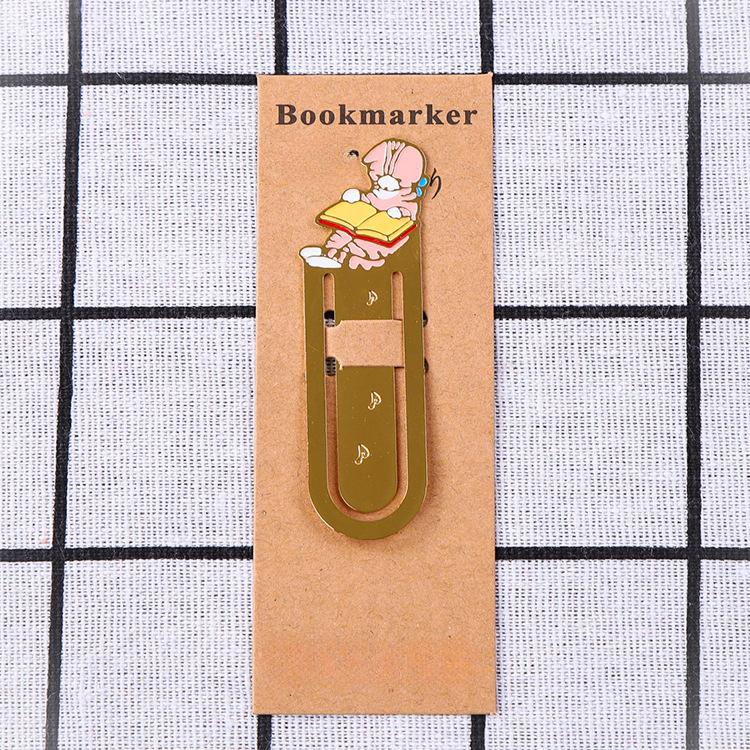 1PC New Cartoon Cute Cats Bookmark Gold-plated Book Folder Metal Label Student Gift Animals Stationery School Supplies