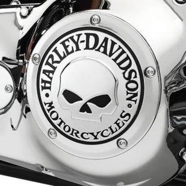 Harley Davidson Skull Derby for and Trike Number Cover, Chrome, Dyna, Softail, Touring, (Part 25441-04A)