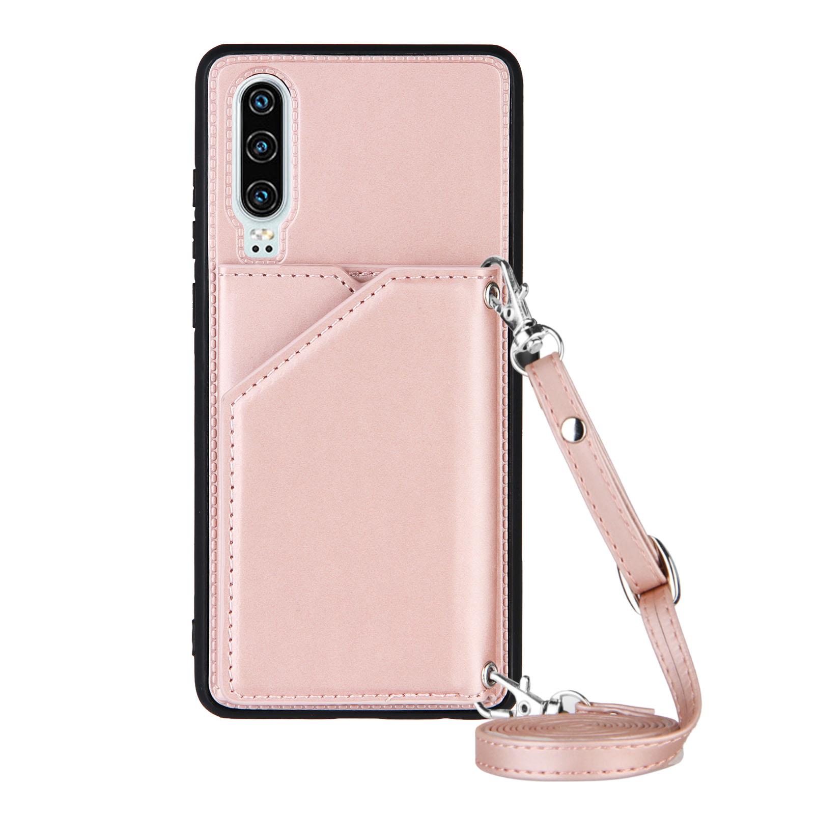 

Чехлы-кошельки с кожаным ремешком через плечо, держатель для кредитных карт, слот для сумок, сумка на запястье, чехол для iPhone Samsung Huawei OPPO Samsung Galaxy S20 Plus розового золота