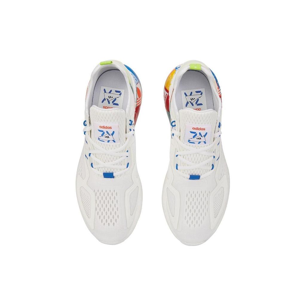 Adidas ZX 2K Boost Multi-Color Logos Unisex Sneakers White Cloud-White Blue GX2718