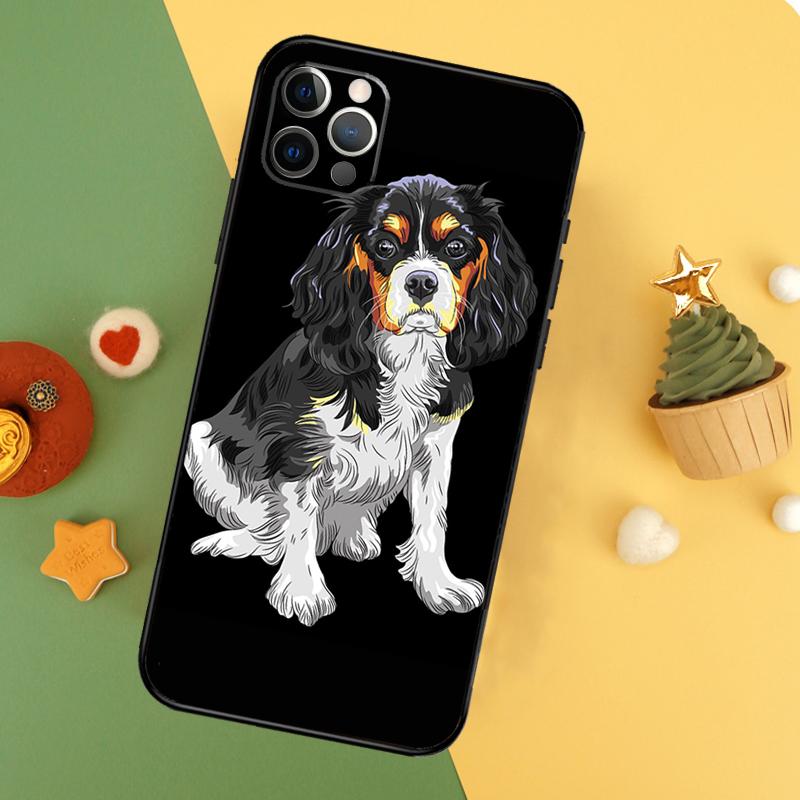 Cavalier King Charles Spaniel Hund Hülle Für iPhone 13 12 Mini 11 14 16 15 Pro Max 7 8 Plus X XR XS Max Rückabdeckung