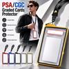 Lanyard Style 35PT /CGC Graded Cards Protector Transparent Aluminium Frame Card Protective Case Double-sided Glass UV Protection