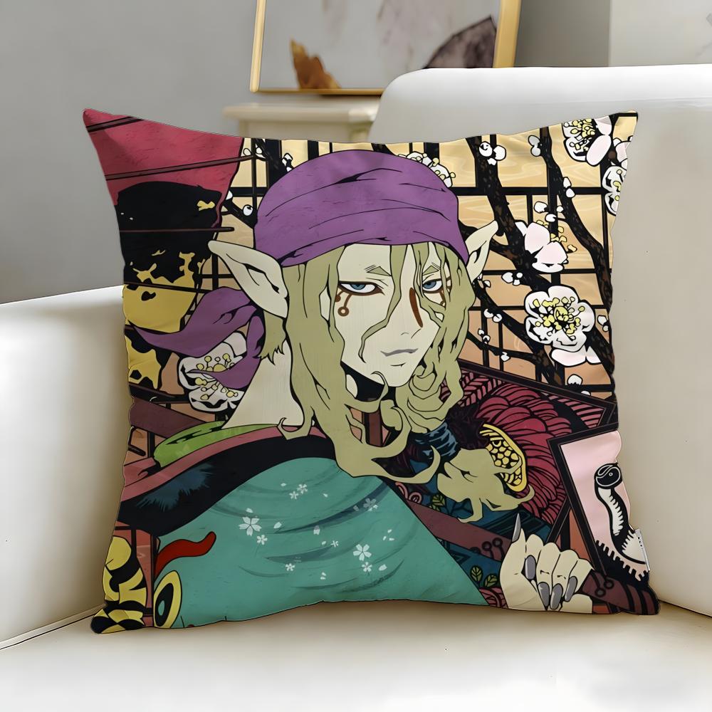 classic anime Mononoke Cushion Cover Soft & Easy-Wash Pillow Case – Versatile for Couch, Bed, Travel and Office
