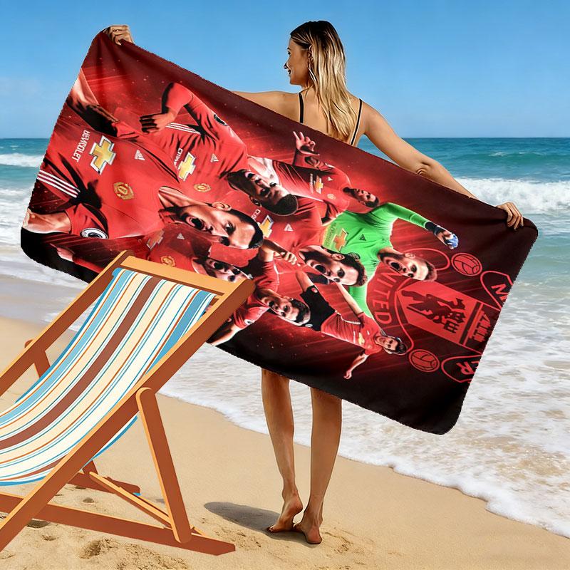 Pure MUFC Pride Print Beach Towel, Large Soft Quick Dry Towel for Beach Camping Swimming