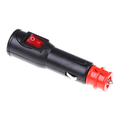 12V-24V 8A Male Car Lighter Socket Plug Connector With Red On/Off Switch