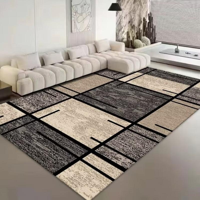 Modern Stripe Pattern Decorative Rug for Living Room Big Size Home Bedroom Decor Carpet Easy Cleaning Lounge Sofa Side Floor Mat