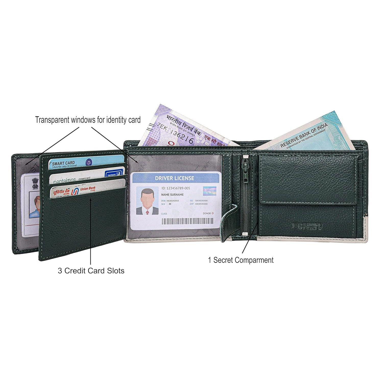 Мужской кожаный кошелек цвета Seattle Green/Sand — фото 5