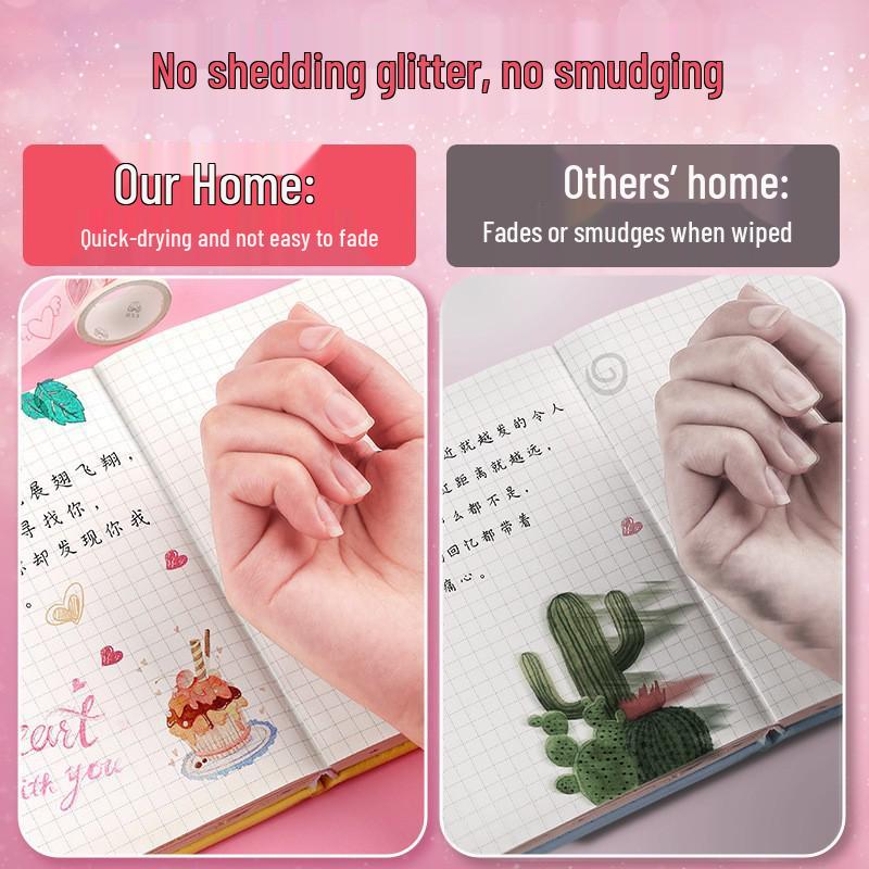 Colorful Glitter Gel Pens for Creative Journaling and Art - Ideal for Students and Children