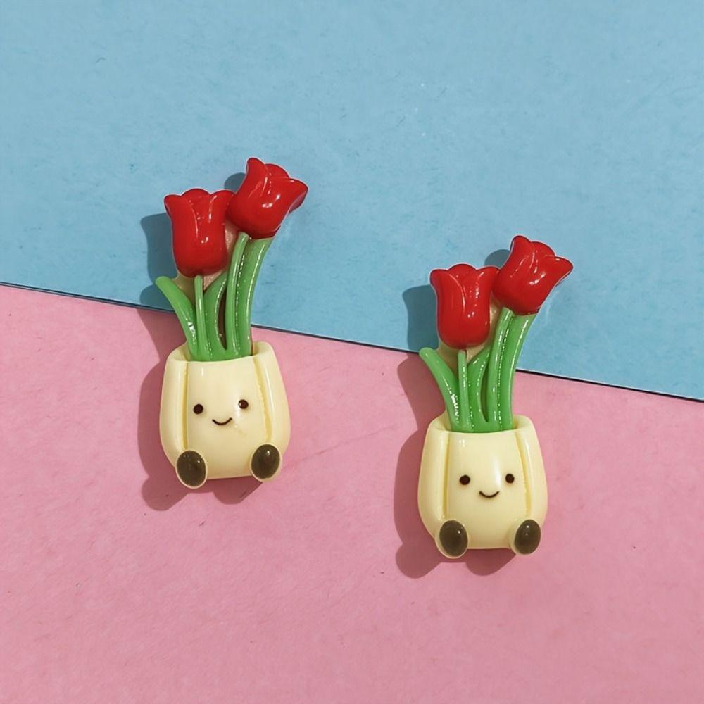 10pcs Cactus 3D Flower Refrigerator Stickers 3D Potted Plant Simulated Magnetic Stickers  Home Decor