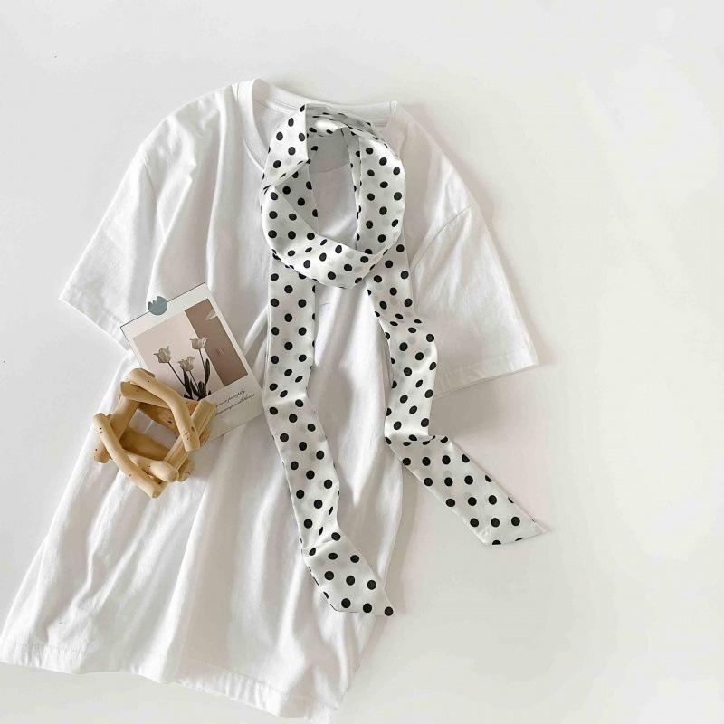 Millennium Spice Girl Style Thin Long Silk Scarf Neck Ribbon Retro Leopard Print Silk Scarf Long High-End Ribbon Headband