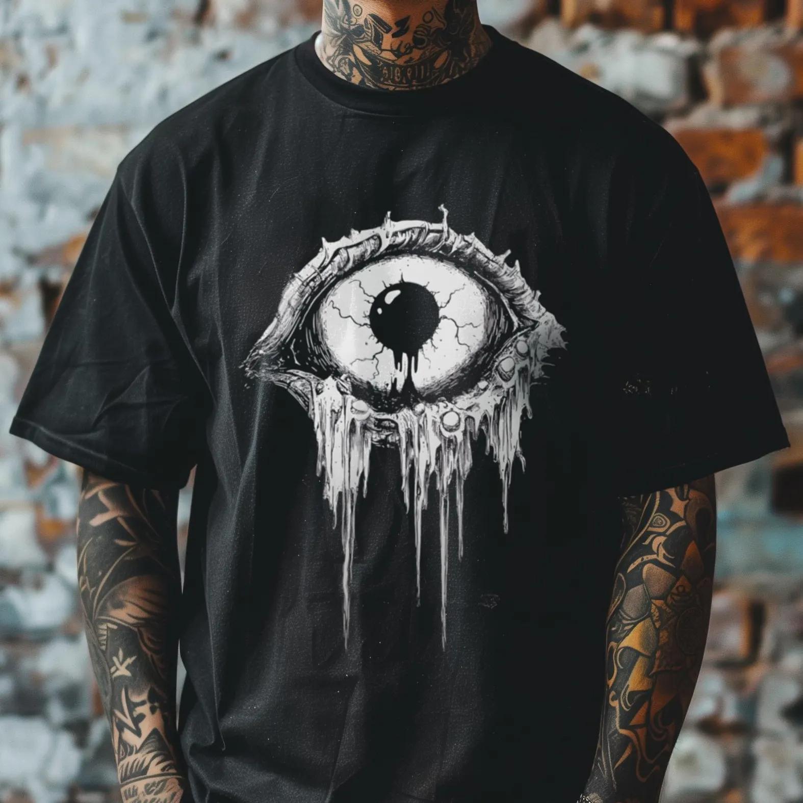 Best Selling Eyeball Gothic T-shirt, Evil Weirdcore Clothes, Alternative Occult Fashion - Horror Gift for Emo Graphic T Shirt... S разноцветный